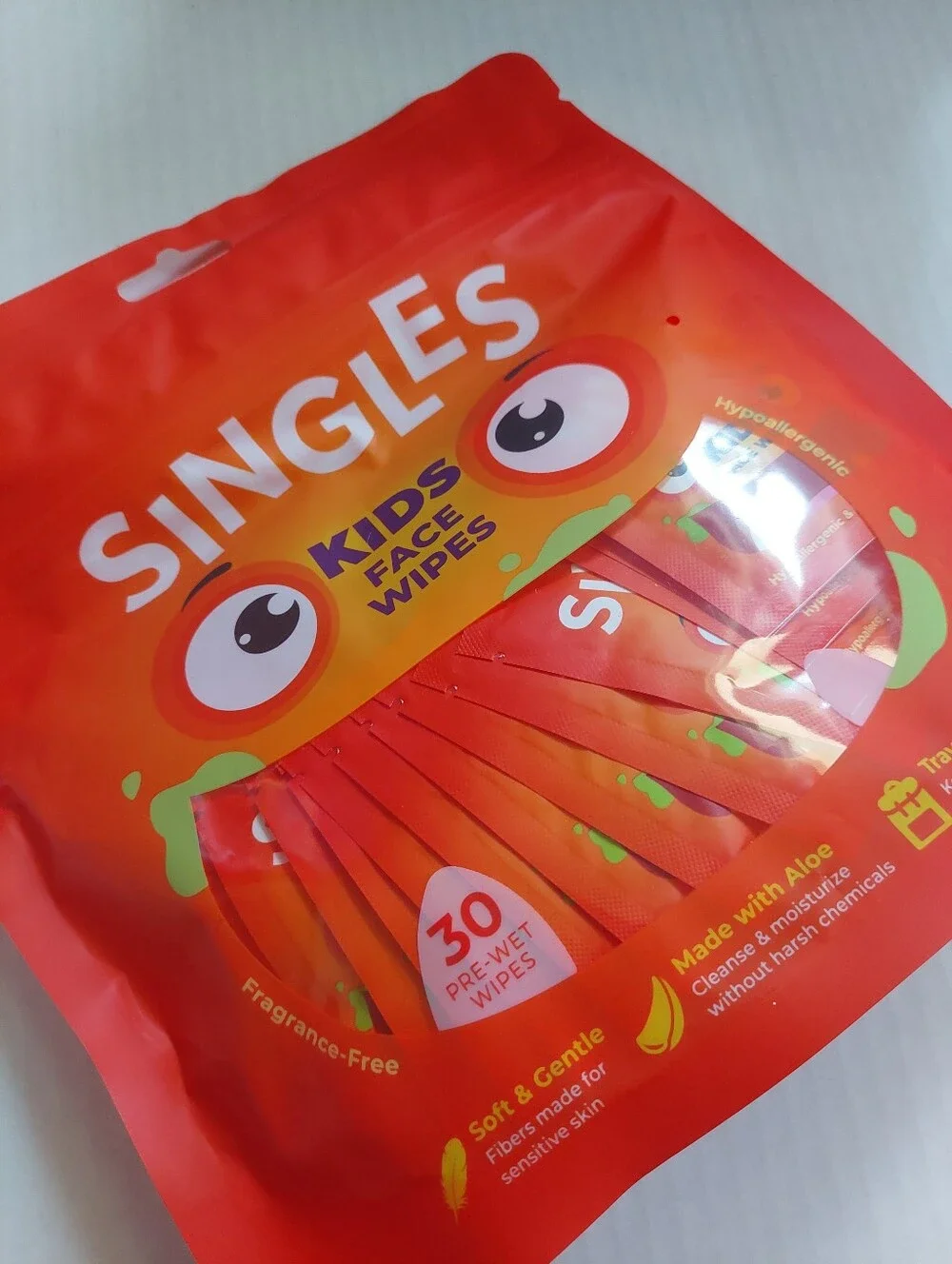 New Lot Of 3 SINGLES  (90) Face And Body Wipes Kids And Women Scented +